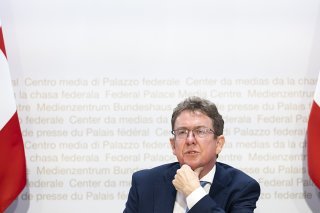Le ministre de l'énergie Albert Rösti a annoncé mercredi que le Conseil fédéral était favorable au retour du nucléaire (archives). KEYSTONE/ANTHONY ANEX